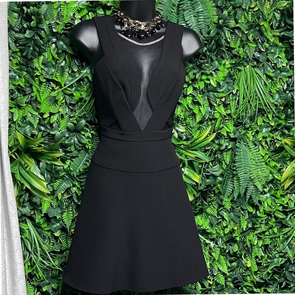 BCBGMAXAZRIA Dress Size 2 Black Fit & Flare Mini Sleeveless Party Cocktail  2921 - Picture 1 of 9